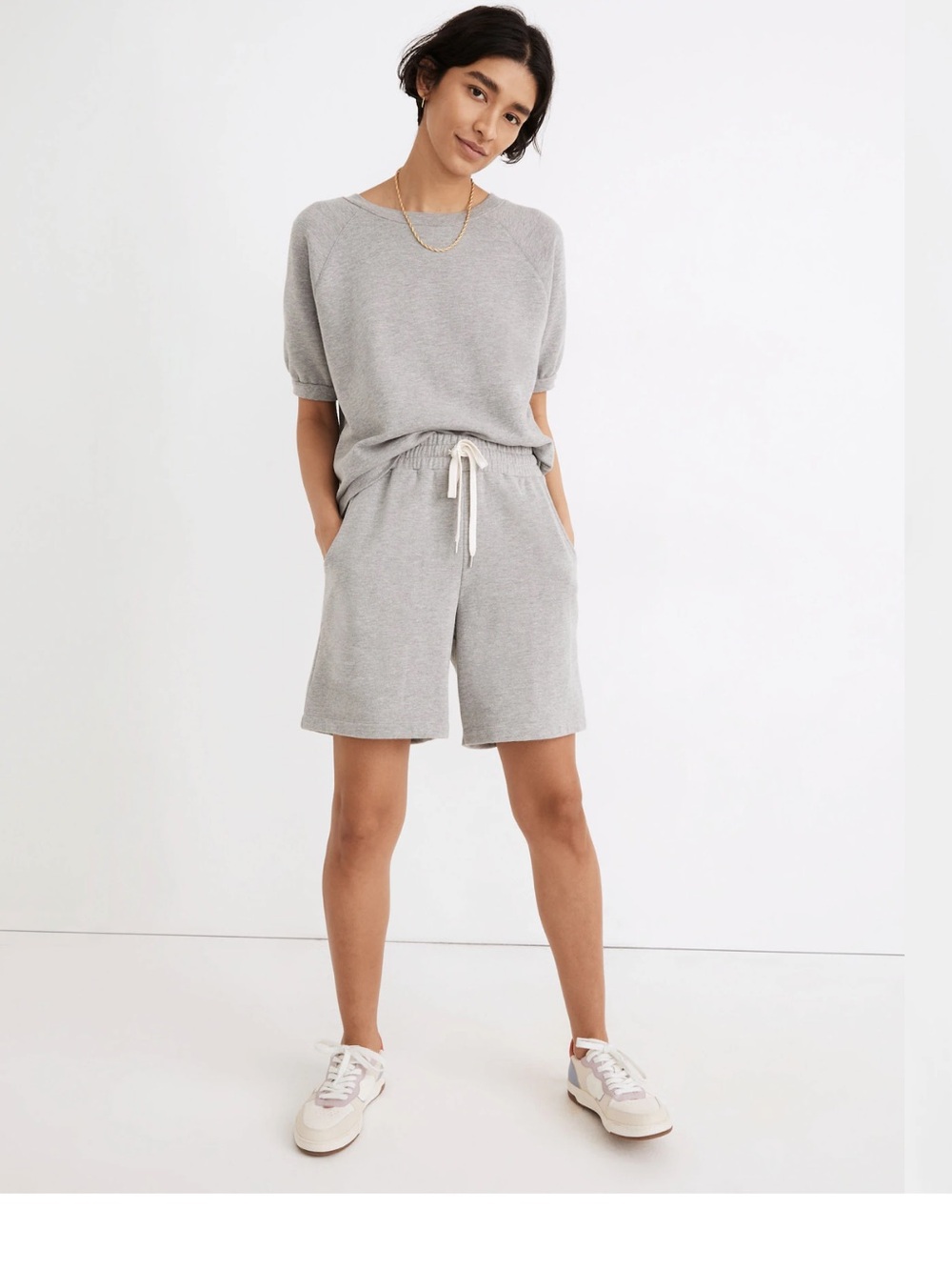 Madewell Drawstring Long Sweat Shorts Size Small